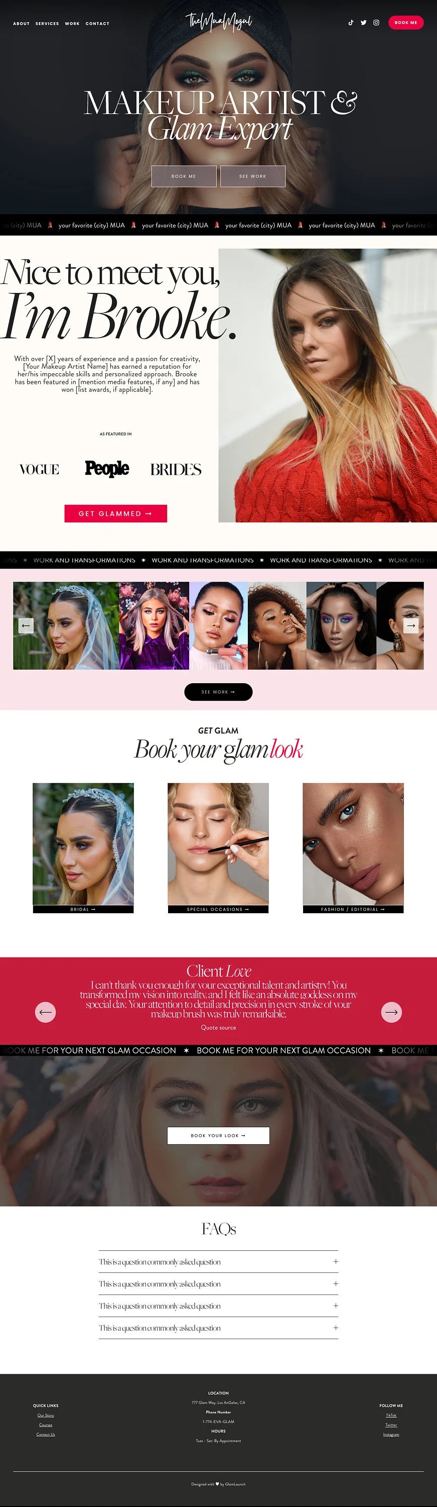 Makeup Artist SquareSpace 7.1 Template